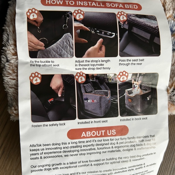 Alfatok Memory Foam Elevated Booster Pet Car Seat w/ Washable Cover NWT - Picture 10 of 10